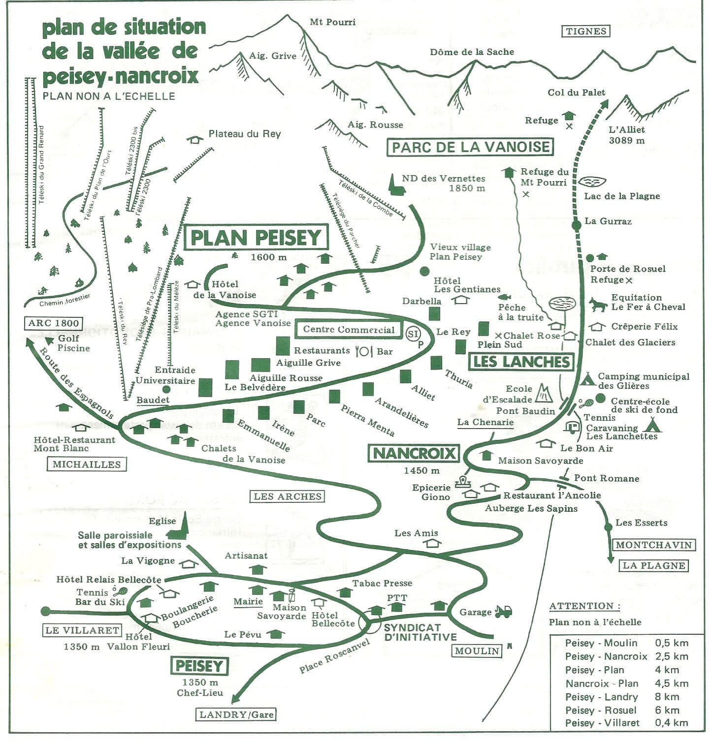 Plan de la vallée de Peisey-Nancroix 1981